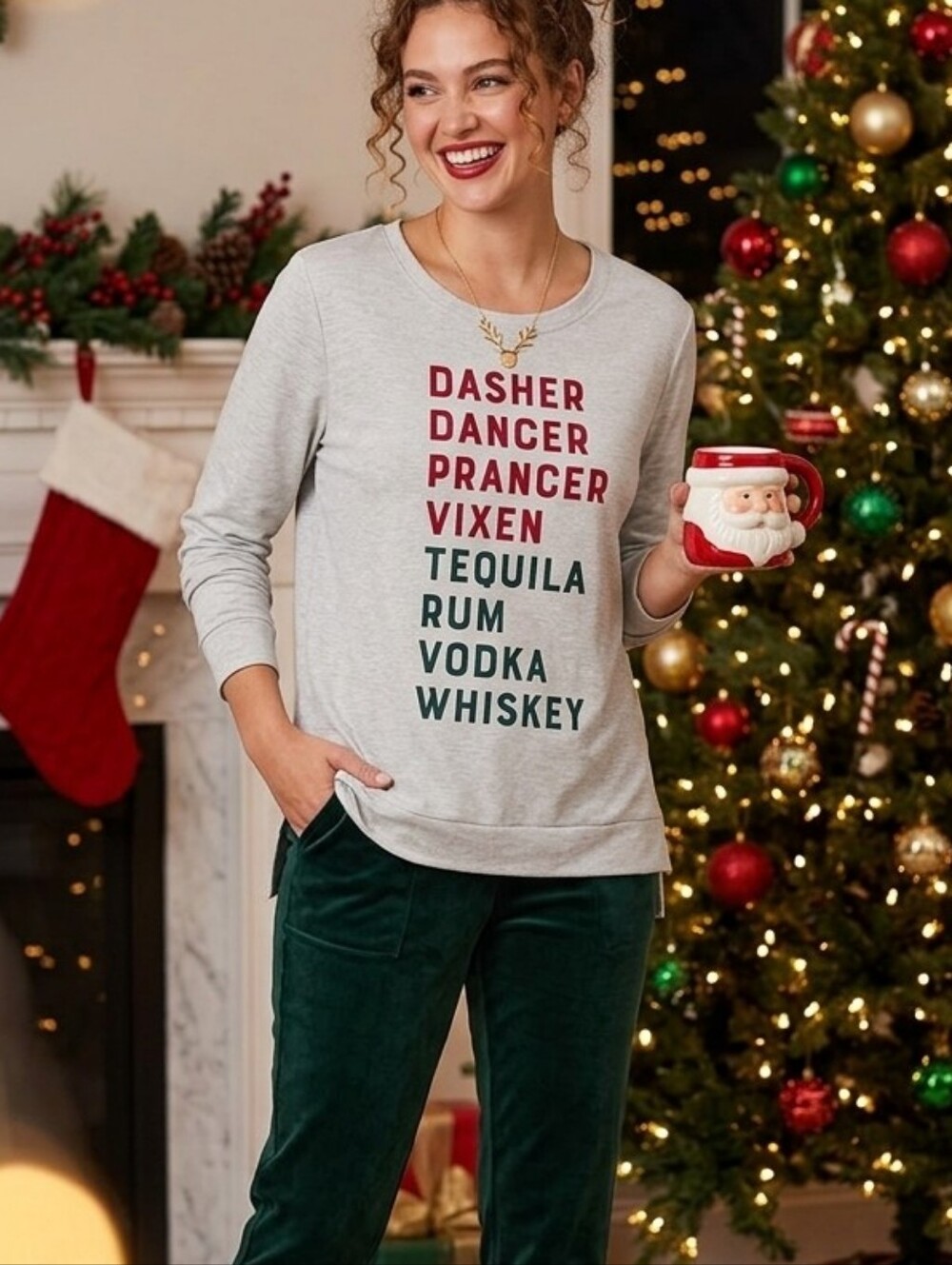 Southern Grace Reindeer & Whisky Pullover